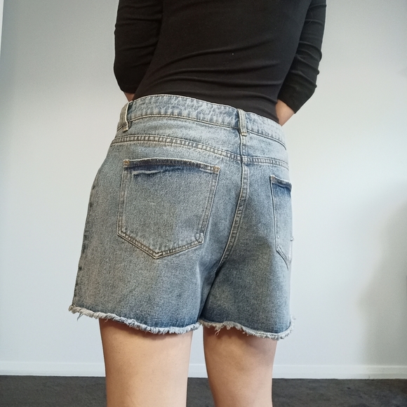 Miss Shop Denim Jean Shorts AU 12 - Picture 3 of 3